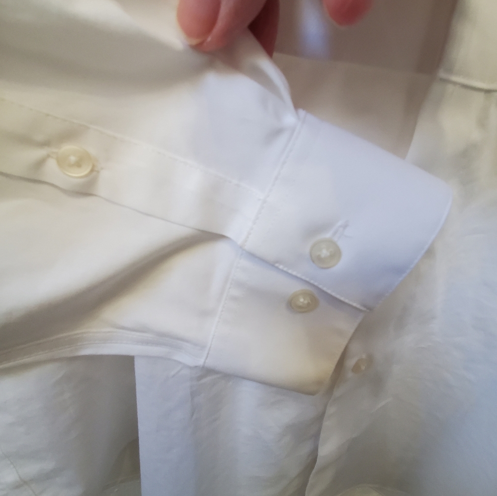CK Calvin Klein White Tuxedo Shirt French Cuffs Bib Front Formal - Picture 7 of 11